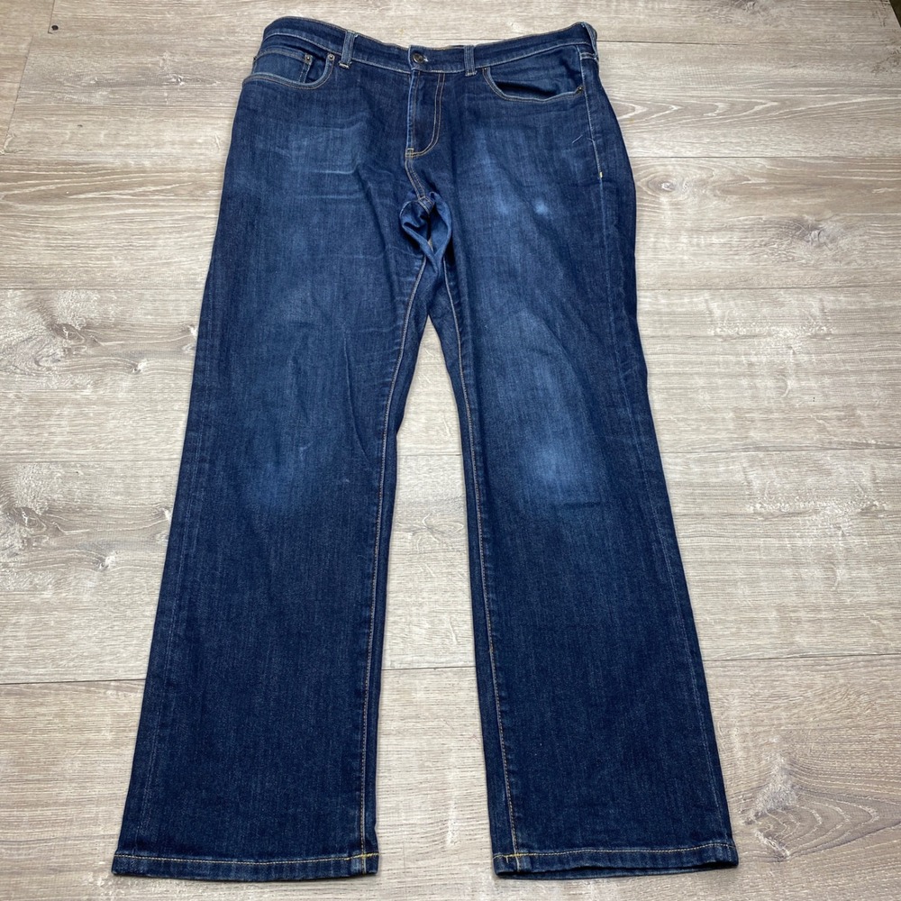 Bluffworks Departure 2.0 Jeans Mens 35x30 Indigo Regular Fit Travel Tech Denim‎